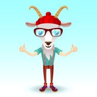 Goat hipster character N2