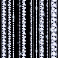Glowing diamond chains on black background
