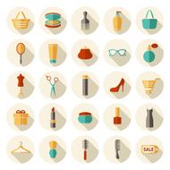 Beauty fashion sale shopping flat icons set N2