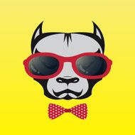 Vector images of a dog wearing glasses