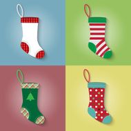 Flat style of Christmas sock
