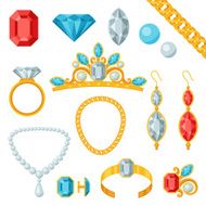 Set of beautiful jewelry and precious stones N4
