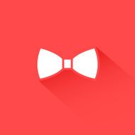 Flat long shadow bow tie icon N2