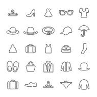25 outline universal clothes icons