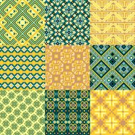 9 retro seamless ornaments N16