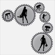 Vector silhouette of a woman N784