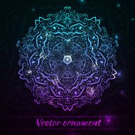Fantasy night mystery card with glowing ornament