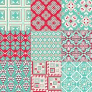 9 retro seamless ornaments N17