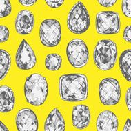 Hand drawn precious stones N6
