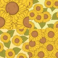 set of beautiful seamless background with sunflowers N2