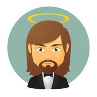 Jesus vector avatar wearing tuxedo