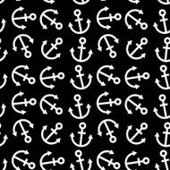 Seamless background sea anchors black and white background vector