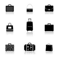 Bags and suitcases icons set N3