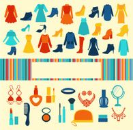Women accessories Shopping vector background