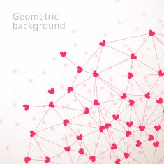 Valentine's day geometrical background Vector illustration N2