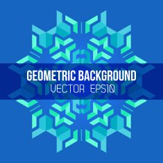 blue green symmetric abstract geometric mandala background