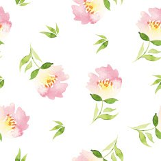 Seamless pattern watercolor flowers N24