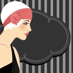 Retro fashion party (20's style) design flapper girl's profile
