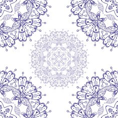 Abstract vector seamless ornamental round mandala isolated