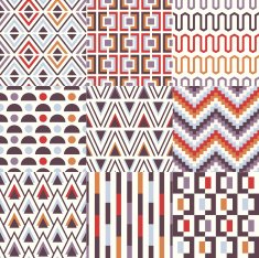 seamless geometric wallpaper pattern set N2