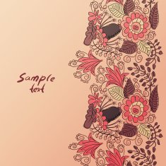 Card in vintage style with floral borders
