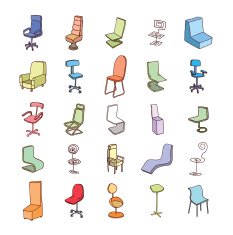 Chair collection vector illustration