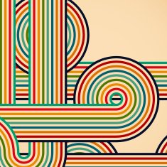 Abstract digital retro lines background