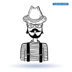hipster style hand drawn illustration N31