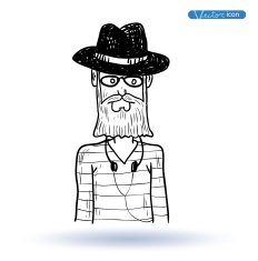 hipster style hand drawn illustration N33