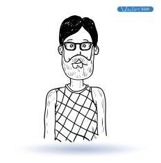 hipster style hand drawn illustration N35