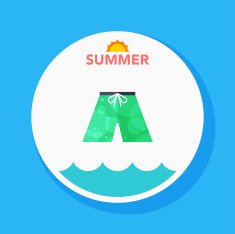 beach pants flat icon with long shadow on circle background