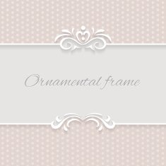 Paper background vector frame with ornamental seamless borders