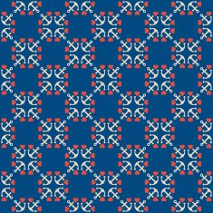 Seamless pattern of anchor and hearts