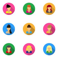 flat icons templates women