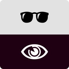 abstract glasses with eye icon for design
