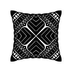 Vector Black Square Pillow