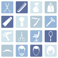 Vector Set of Barber Shop Icons N8