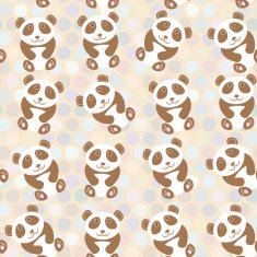 Polka dot background pattern Funny cute panda on background