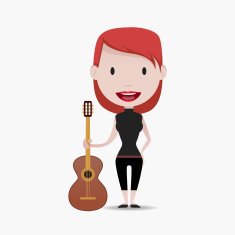 Woman Guitar player illustration N2