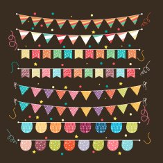 Colorful buntings for party decoration