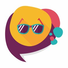 Sunglasses flat icon with long shadow N41