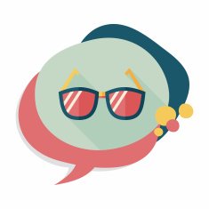 Sunglasses flat icon with long shadow N42