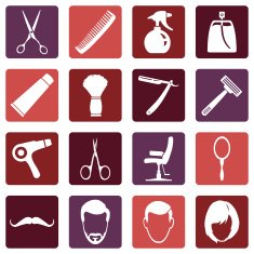 Vector Set of Barber Shop Icons N9