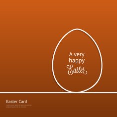Easter card with silhouette line egg