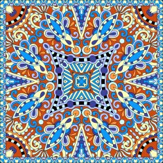 Traditional ornamental floral paisley bandanna N589
