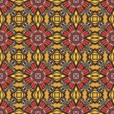 Seamless circle vintage flower pattern N13