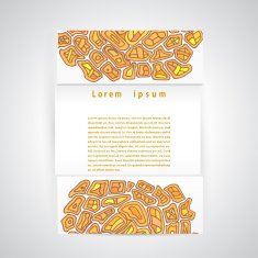 Brochure with orange geometric ornament tribal style on a light