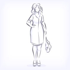 Contour of overweight elegant woman N3