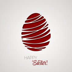 Happy Easter card decorated paper egg N6