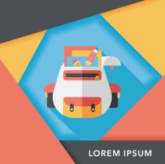 Backpack flat icon with long shadow eps10 N31